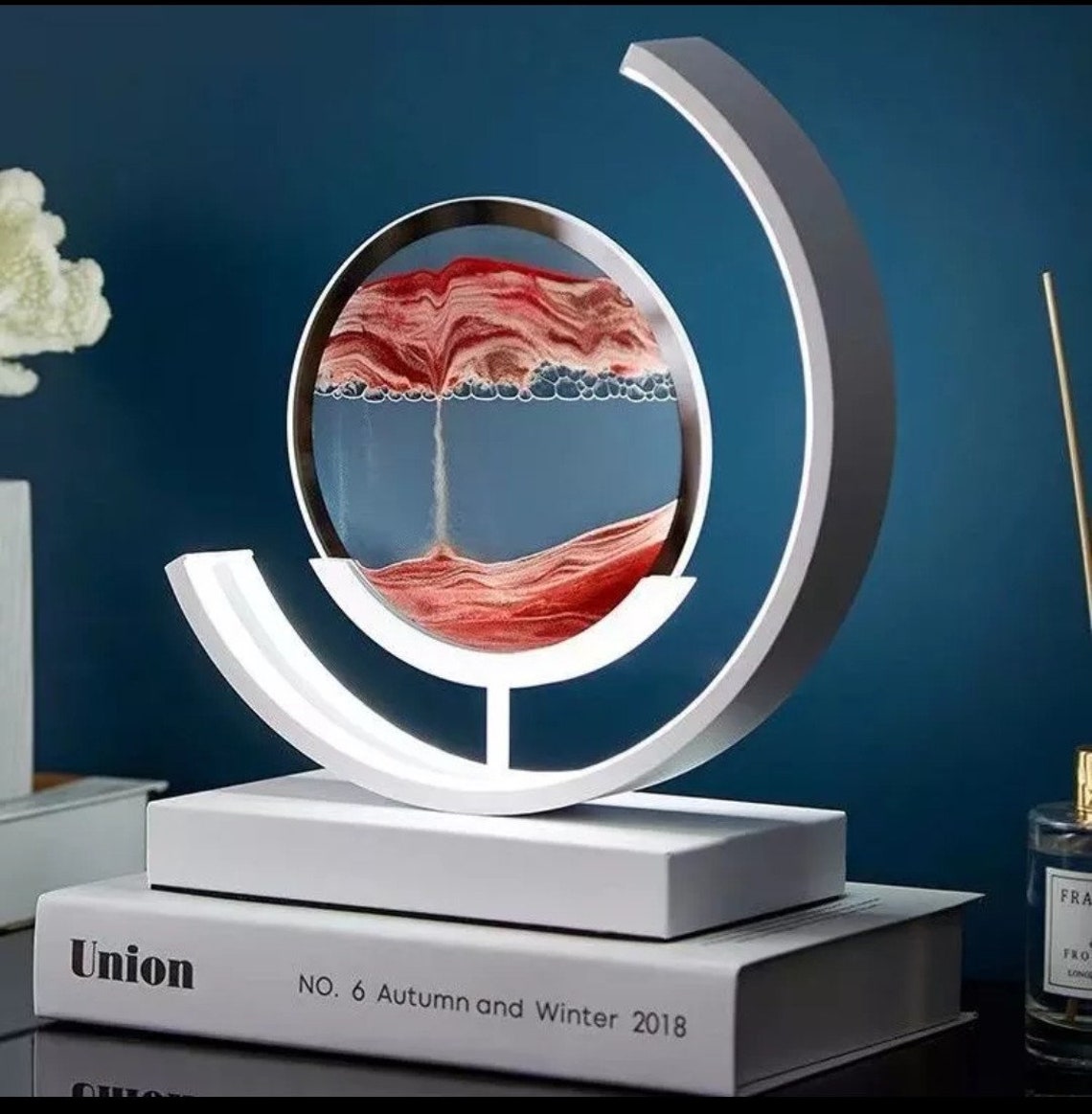 Creative 3D Moonshape Hourglass Table Lamp Sahara Craft image 1