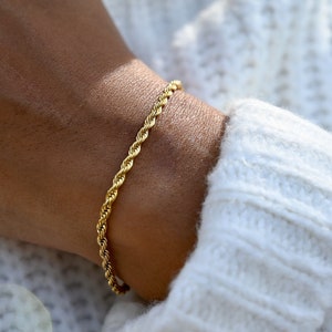 Gold Rope Chain Bracelet | 18k Gold Filled Layering Bracelet | Stacking Bracelet | "Lexi" Bracelet