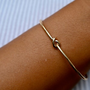 Dainty Knot Bracelet | Gold Cuff Bracelet | Bangle Bracelet | "Love Knot" Bracelet