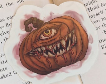 Creepy Cyclops Pumpkin Sticker | Spooky Halloween Vinyl