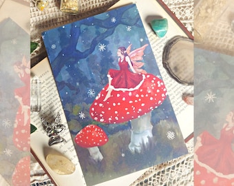 Amanita Fairy Greeting Card | Fly Agaric Mushroom, Fantasy Fae