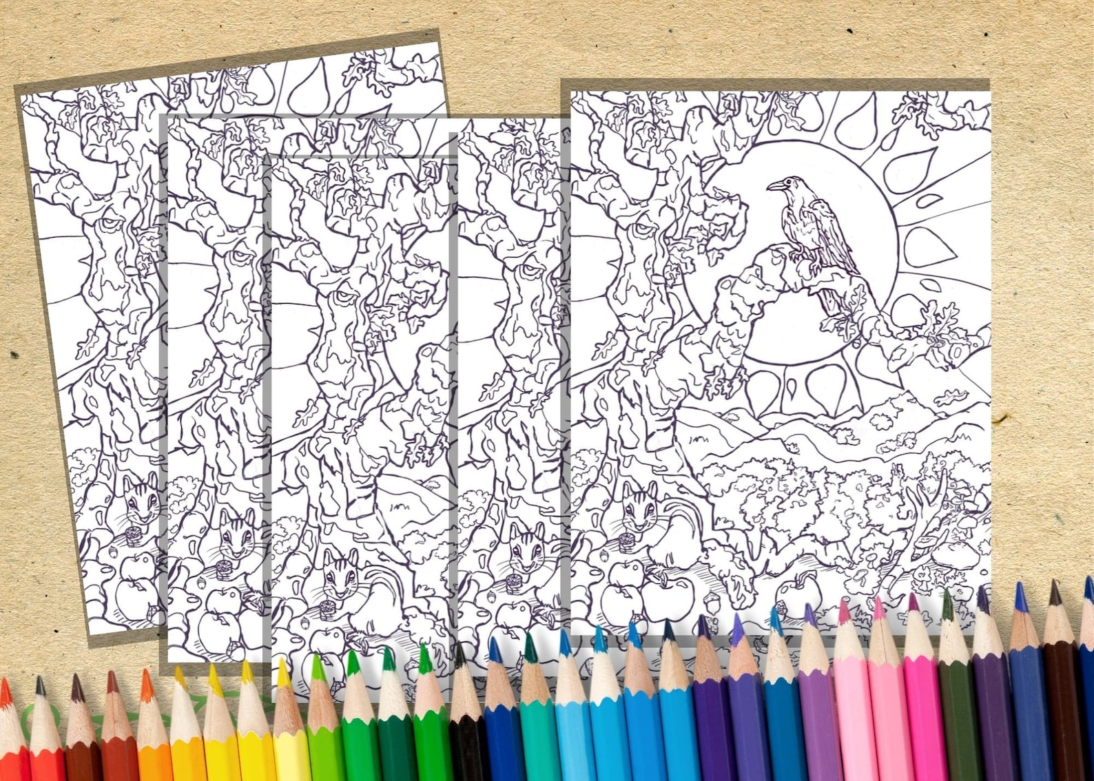 Autumn Equinox Coloring Page Download and Printable Etsy