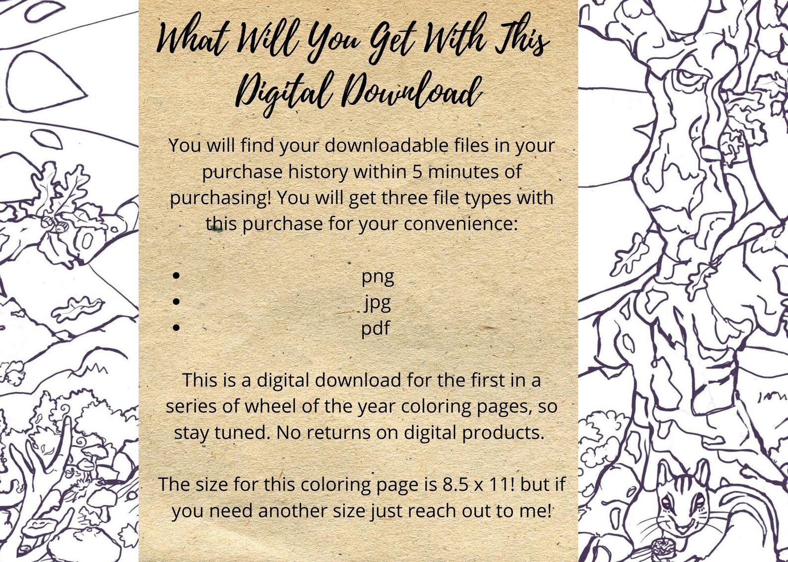 Autumn Equinox Coloring Page Download and Printable Etsy