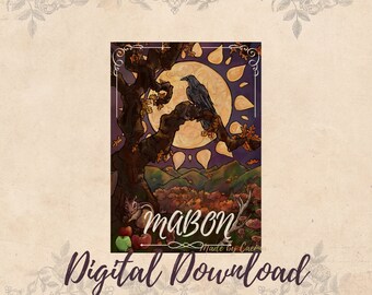 Autumnal Equinox Ecard, Crows, Chipmunks (Digital Download)