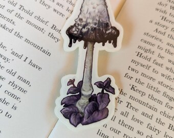 Shaggy Mane Mushroom Sticker, Fungi Forager, Weather Resistant Vinyl