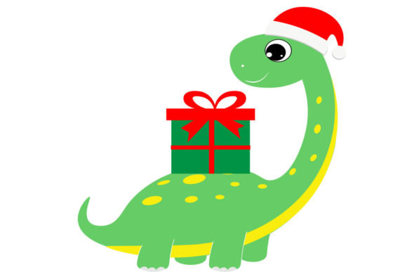 Christmas Dinosaur SVG Design | Etsy