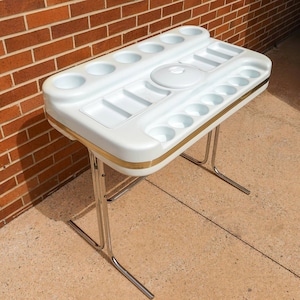 70s Floating Molded Plastic Bar - Oryk, Orix, Ice N’Easy Bar - Space Age Atomic Furniture - Italian Midcentury Modern Design