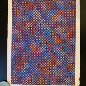 1979 Serigraph - Tony Bechara &quot;Cuernavaca&quot; - Abstract Geometric Silkscreen - 1970&#39;s Op Art Print