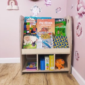 estante montessori, estante infantil, estante de madeira compensada, estante grande, organizador de livros, estante para crianças, estante de madeira maciça para crianças