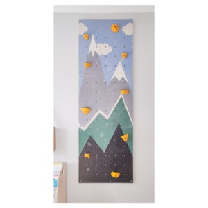 climbing wall for kids set of 3, mountain climbing wall, wooden wall for kids with climbing stones, painted climbing wall, kletterwand