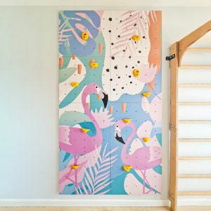 climbing wall for kids, flamingo climbing wall, wooden wall for, painted climbing wall, kletterwand, rock climbing wall, kids climbing wall
