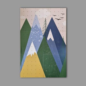 climbing wall for kids set of 3, mountain climbing wall, wooden wall for kids with climbing stones, painted climbing wall, kletterwand