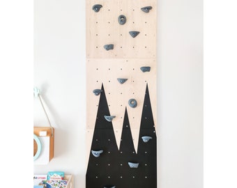 climbing wall for kids set of 3, mountain climbing wall, wooden wall for kids with climbing stones, painted climbing wall, kletterwand