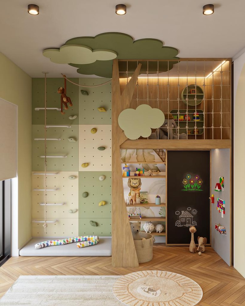 All Green Wall for Kids, Custom Colors Wall, Wooden Wall for Kids With