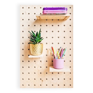 pegboard, BIG wooden pegboard, wooden shelf, wooden organizer with shelf, wooden pegboard shelf, pegboard set with shelf