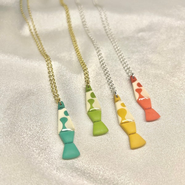 Polymer clay Lava Lamp necklace, Retro collection necklace, lava lamps