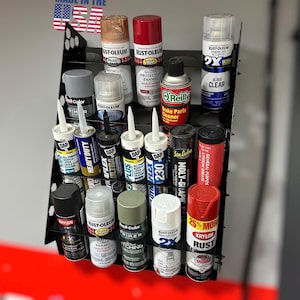 Metal Spray Can & Caulk Organizer | Modular Wall Mount Rack