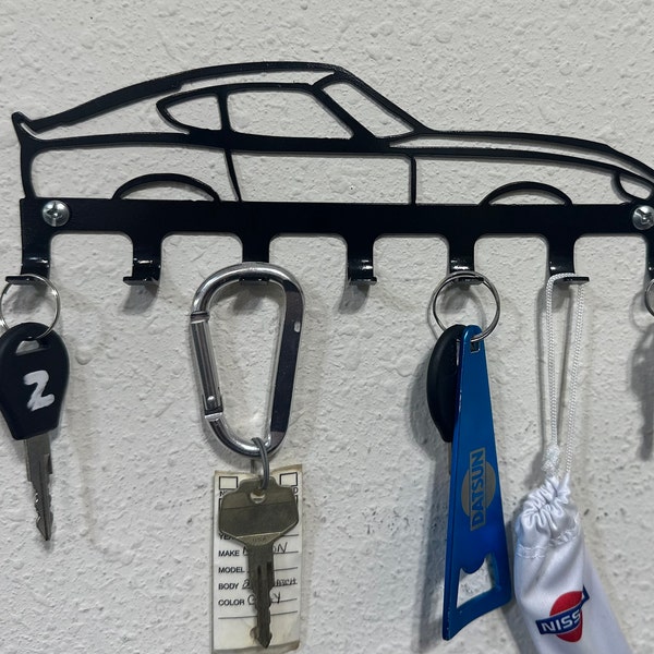 Datsun Z metal key hanger, Key Rack, design, gift, idea, cars, Metal Wall Decor