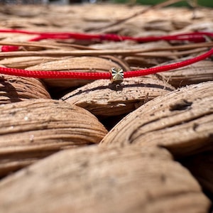 Handmade 14 k gold red string bracelet