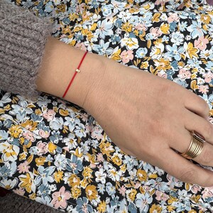 Handmade 14 K Gold Red String Bracelet - Etsy
