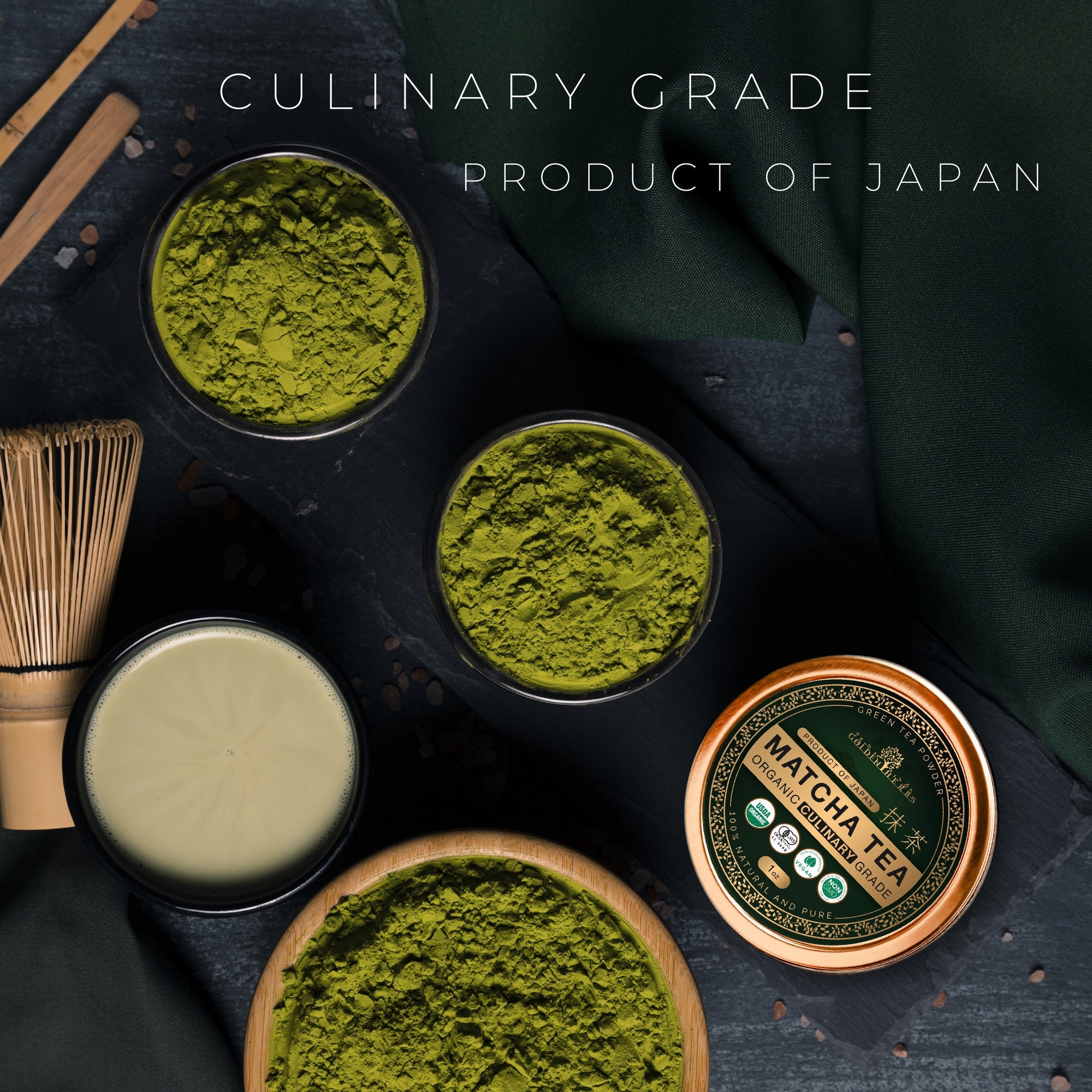  Golde Pure Matcha, Ceremonial Grade Matcha Green Tea Powder