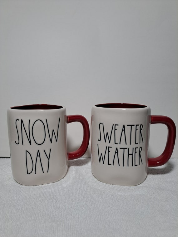 Rae Dunn Mugs Christmas Snow Day u0026 Sweater Weather Double - Etsy