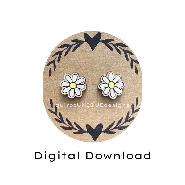 Daisy Stud Earrings SVG, Laser Ready Cut File, Glowforge Files, Summer Projects DIY Earrings