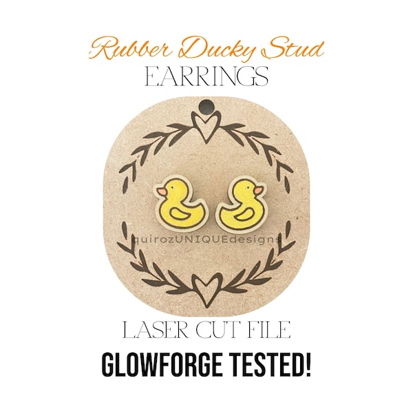 Paintable Rubber Duck Earrings SVG | Glowforge Tested | Laser Cutter Files | Summer Cut File | Paintable Wood Jewelry | Glowforge Scraps Svg