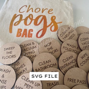 Glowforge またはレーザー カッター用の Chore Token ファイル SVG | Chore Jar/Bag ファイル | Glowforge テスト済み!