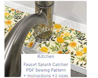 BESTSELLER Sewing Patterns Pdf | Sew, Sell | Kitchen Splash Catcher SEWING Pattern PDF | Sewing Projects for Kitchen, Bathroom | For Faucets