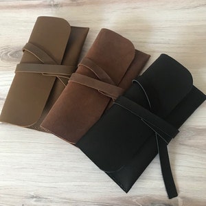 Leather Pencil Case / Pencil Wrap / Pencil Roll / Pen Case / Pen Pouch