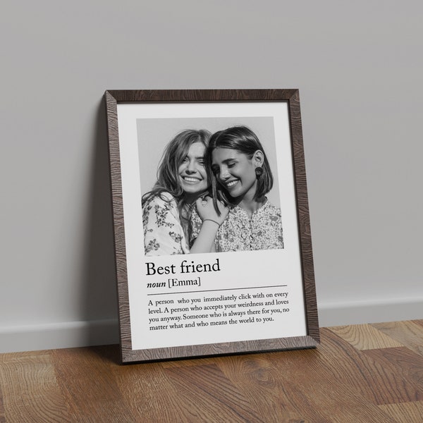 Personalised best friend definition print - Custom gift with photo for best friend, birthday gift, soulmates, Photo Gift, Best Friend Quote