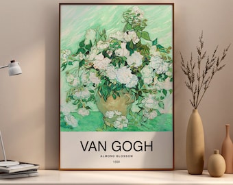 Roses by Vincent Van Gogh Poster Print – Classic and famous vintage wall art, famous painting, Post-Impressionist, Home Decor Fine Arts