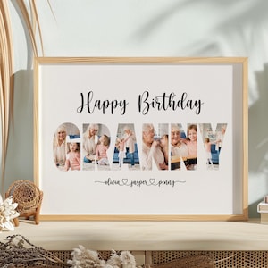 Personalised Grandmother print - Custom gift with photo for Nan, Gift idea for Nana, birthday gift Grandma, Photo Gift for Granny, Letters