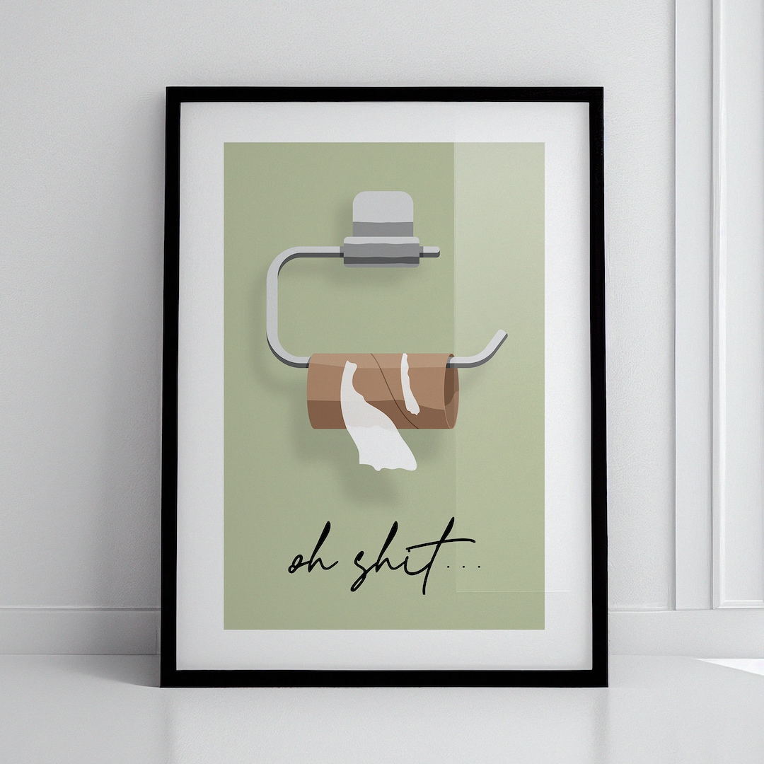 Funny Toilet Wall Art - Colourful Wall Decor for Toilet, Funny Bathroom ...