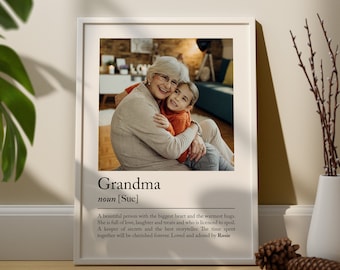 Personalised Grandmother definition print - Custom gift with photo for Nan, Gift idea for Nana, birthday gift Grandma, Photo Gift for Granny