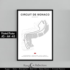Grand Prix de Monaco Print, Formula One Circuit Poster, Formula 1 Track Poster, Office wall art, Gifts for him, F1 Poster, Monte Carlo Print