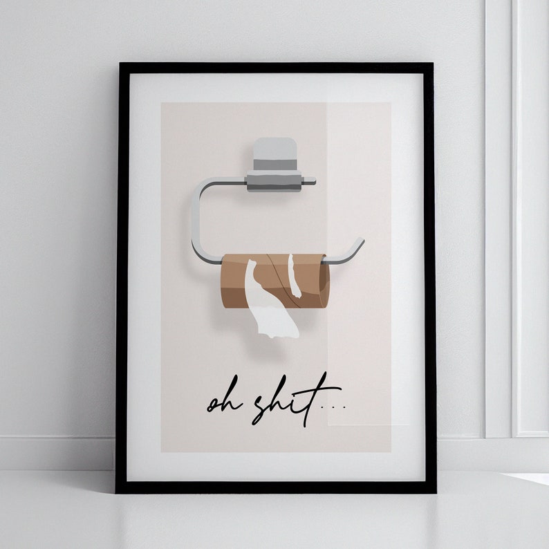 Funny Toilet Wall Art - Colourful Wall Decor for Toilet, Funny Bathroom ...