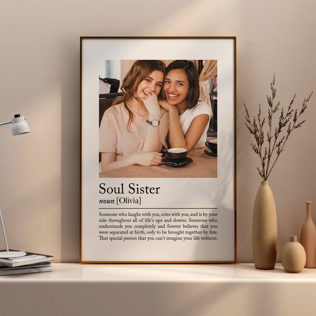 Personalised Soul Sister Definition Print - Custom Gift With Photo for ...