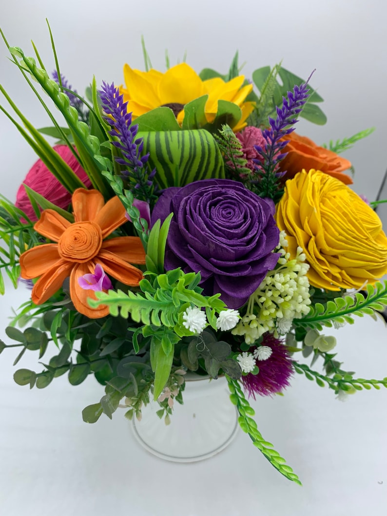 Sola Wood Flower Arrangement. Artificial Flowers. Etsy