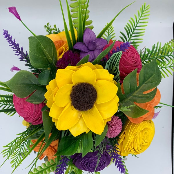 Wood Flower Arrangement Etsy