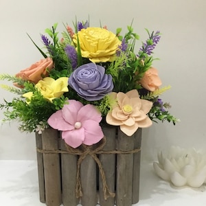 Artificial flowers, sola wood flower arrangement