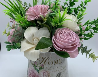 Artificial flowers, sola wood flower arrangement