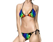Rainbow Energy Splash Pride Cute Bikini Swimsuit