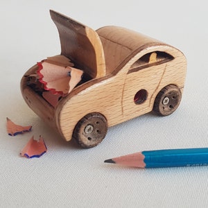 Wooden Pencil Sharpener Car Toy Plans & Patterns (PDF Download)