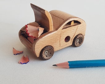 Wooden Pencil Sharpener Car Toy Plans & Patterns (PDF Download)