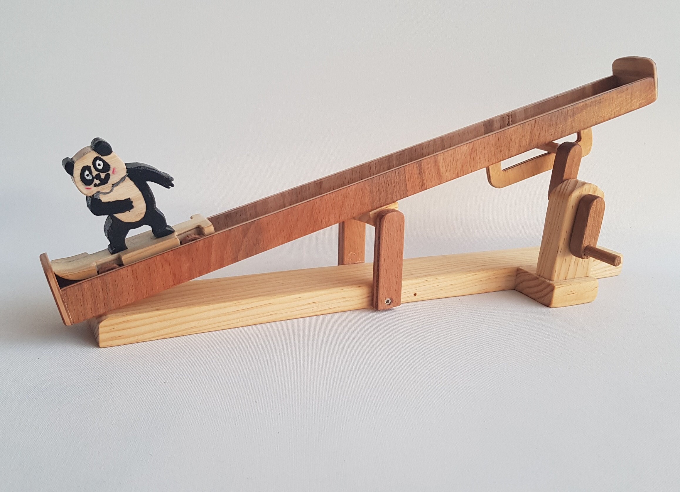 Wooden Skating Panda Toy Plans & Patterns | Skateboarding Panda Automaton Toy Plans (PDF Download)