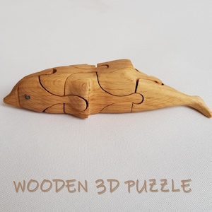 Planos y patrones de juguetes de madera con forma de delfín para niños: rompecabezas de delfín en 3D (descarga en PDF)