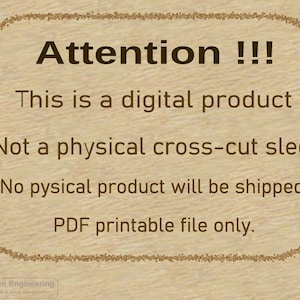 Puede incluir: Un producto digital para un trineo de corte transversal. El texto dice: "&iexcl;Atenci&oacute;n!!! Este es un producto digital. No es un trineo de corte transversal f&iacute;sico. No se enviar&aacute; ning&uacute;n producto f&iacute;sico. Solo archivo PDF imprimible."