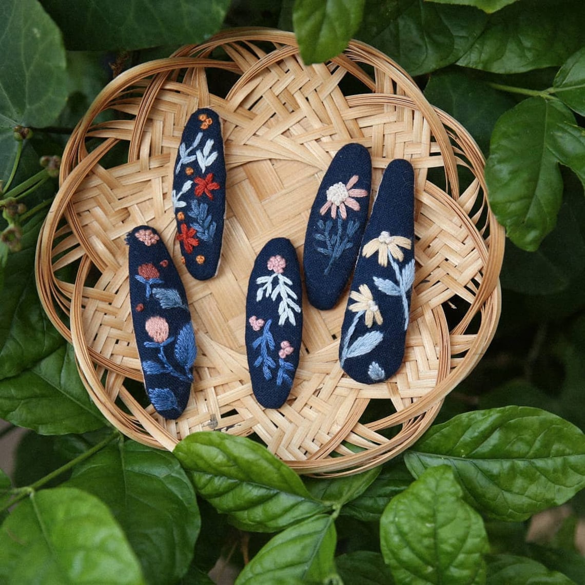 Set 5 PCS Embroidered hair clips Hand embroidery clips hair Etsy